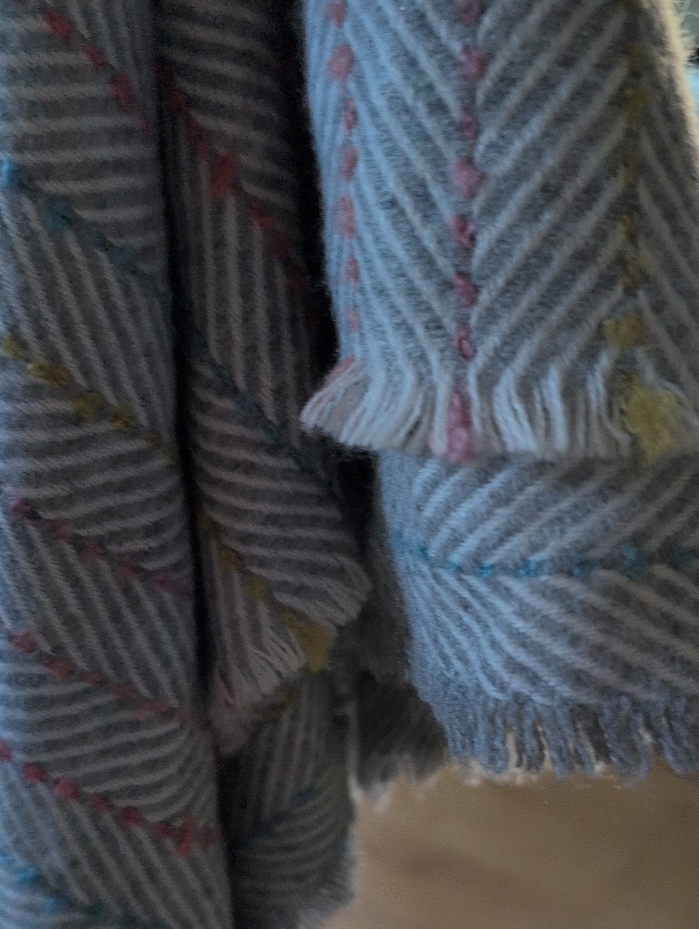 Like New! David And Young Large Triangle Scarf With Fringe